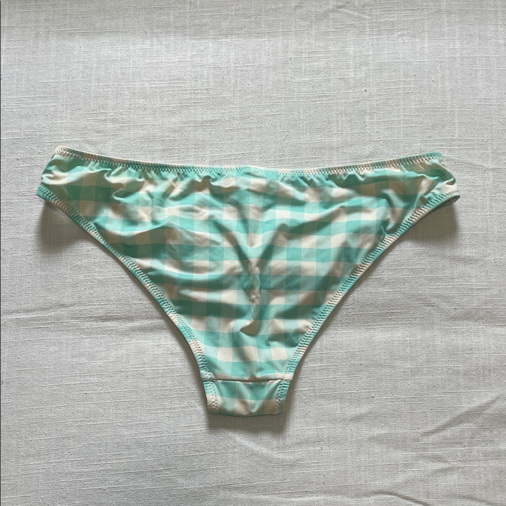 Solid And Striped Mint Green Checkered Bikini Bot… - image 2